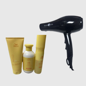 WELLA Phon Black Star Turbo Piuma 3.0 1700 Watt Black Piu' Kit Mare  Shampoo Conditioner E Spray Corpo Capelli