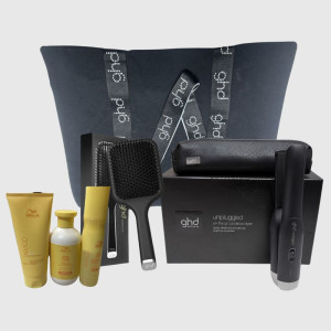 GHD Piastra  Unplugged Senza Fili Gift Set Con Spazzola E Pochette+kit Mare Wella Professional++ Borsa