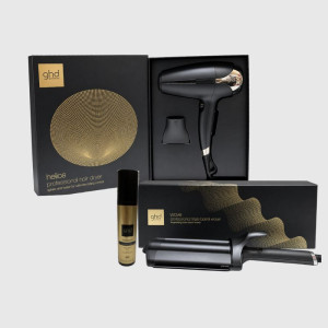 GHD Phon  Helios Nero 2200 Watt  +  Wave Triple Barrel + Termoprotettore  250 Ml + Borsa In Tela