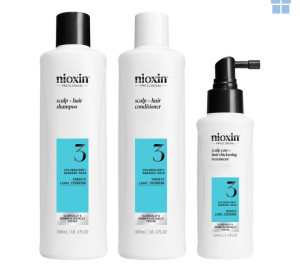 WELLA Nioxin Kit System 3 3x 300 Ml X Capelli Colorati X Assottigliamento Lieve