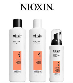 WELLA Nioxin Kit System 4 3 X 300 Ml Per Capelli Colorati Con Assottigliamento Avanzato