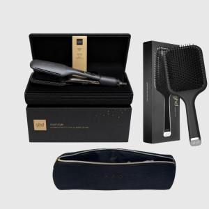 GHD Piastra  Duet Style Gift Set E Sleek Talker + Spazzola  Paddle Brush E Pochette