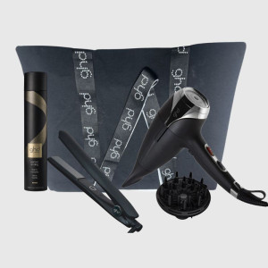 GHD Phon  Helios Black 2200 Watt + Diffusore  Helios +piastra  Gold + Lacca  + Borsa