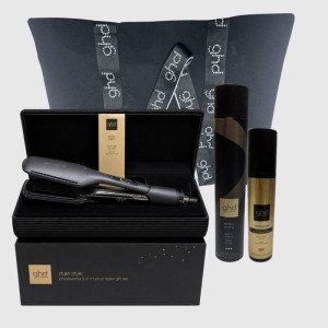 GHD Piastra  Duet Style Gift Set  E Sleek Talker + Termoprotettore  Lacca  Perfect Ending + Borsa