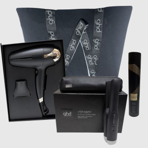 GHD Kit  Piastra  Unplugged Senza Fili Con Pochette + Phon  Helios + Lacca  Perfect Ending+borsa