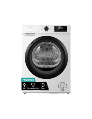Hisense DHQE900UWDC Asciugatrice Pompa di calore, 9 kg, Classe D, 15 Programmi, Bianco
