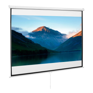 Altro Telo Per Proiettore Da 100" Formato 16:9/4:3 Ad Altezza Regolabile, 210x8.6x7 Cm, Bianco E Nero