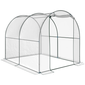 Altro Serra Tunnel Da Giardino, Serra Da Balcone Per Piante E Orto Con Copertura In Pvc, Porta Avvolgibile E Telaio In Acciaio, 2x2.5x2m