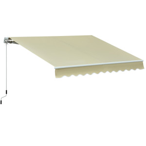 Altro Tenda Da Sole A Bracci Per Esterno Con Manovella, Metallo E Poliestere, 3x2.5m Beige
