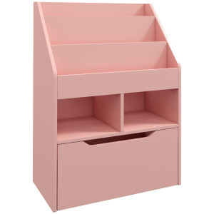 Altro Piccola Libreria Per Bambini Con Ripiani E Cassetto In Mdf, 60x29.9x90cm, Rosa