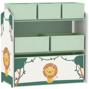 Altro Scaffale Portagiochi Bambini Mobile Porta Giocattoli 3 Livelli, Verde