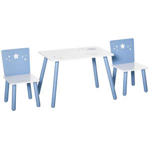 Altro Tavolo Con Sedie Bambini E Bambine 2-4 Anni In Legno Azzurro E Bianco