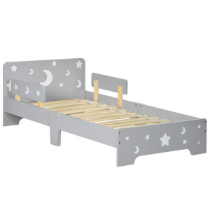 Altro Letto Per Bambini 3-6 Anni Con Motivi A Stelle E Luna In Pannelli Di Mdf E Truciolato, 143x76x49 cm