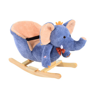 Altro Cavallo A Dondolo In Legno Elefante Per I Bambini 60x33x45cm