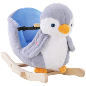 Altro Cavallo A Dondolo A Pinguino In Peluche Con 32 Musiche E Cintura Di Sicurezza, Età 18 Mesi