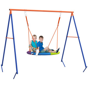 Altro Altalena Da Giardino A Nido Per 1-2 Bambini In Metallo Rinforzato, 196x172x180cm, Multicolore