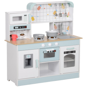 Altro Cucina Giocattolo Per Bambini 3+ Anni In Legno, Fornello Interattivo, Forno E Macchina Caffè, Bianco