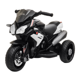 Altro Moto Elettrica Per Bambini 3-5 Anni Max. 25kg Con Luci, Musica, Batteria 6v E Velocità 3km/h, 86x42x52 Cm, Nero