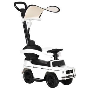 Altro Macchina A Spinta Per Bambini 12-36 Mesi Con Licenza Mercedes, Tettuccio E Maniglia Di Spinta, 85.5x40.5x95 Cm, Bianco