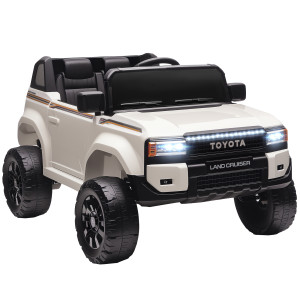 Altro Auto Elettrica Per Bambini Toyota Land Cruiser 12v Con Telecomando, Età 3-6 Anni, Bianco