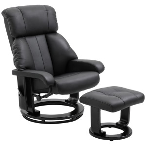 Altro Poltrona Relax Reclinabile E Massaggiante Con Pouf Poggiapiedi E Telecomando, 76x80x102 Cm Nero