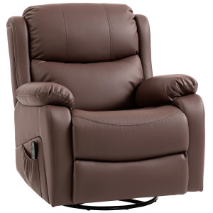 Altro Poltrona Relax Reclinabile Con 8 Punti Massaggianti, Riscaldanti E Poggiapiedi, 87x97x100 Cm, Marrone