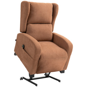 Altro Poltrona Relax Alzapersona In Velluto Con Schienale Reclinabile A 160° Con Telecomando, Marrone Scuro