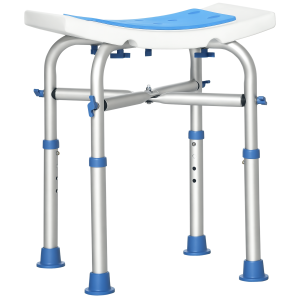 Altro Sgabello Per Doccia In Alluminio Con Altezza Regolabile E Piedini Antiscivolo A Ventosa, Blu