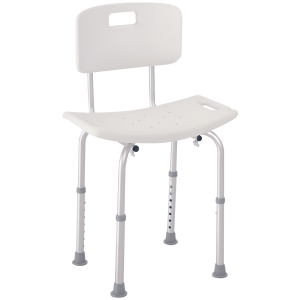 Altro Sedia Doccia Antiscivolo E Regolabile Con Fori Di Drenaggio E Ventose, In Plastica E Alluminio, 50.6x43x71-88 cm
