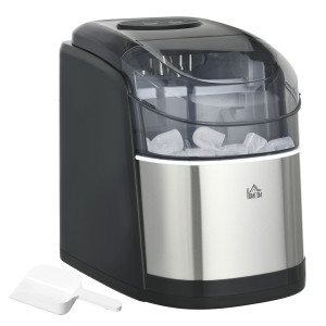 Altro Macchina Del Ghiaccio Autopulente Da 9 Cubetti In 6-12 Minuti, In Pp E Acciaio Inox, 24.2x35.3x33 Cm, Nera