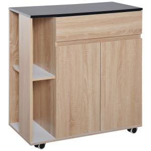 Altro Carrello Da Cucina Con Ruote, Carrello Cucina Con Cassetti Armadietto In Legno Truciolato 78x39.5x88.5cm