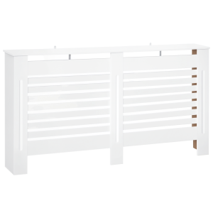 Altro Copritermosifoni A Doghe Con Ripiano Portaoggetti, In Legno, 172x19x81 Cm, Bianco