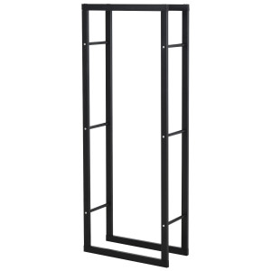 Altro Porta Legna Verticale In Metallo Nero Da Interni Ed Esterni Con Portata 100 Kg Max, 60x25x150 cm