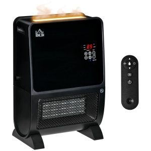 Altro Stufa Elettrica 2in1 Con Umidificatore, Luce Led 3 Colori, Timer E Telecomando, 33x21x49.5 Cm, Nero