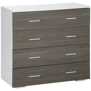 Altro Cassettiera Camera Da Letto, Comò Camera Da Letto Con 4 Cassetti Con Maniglie In Alluminio E Struttura In Legno, Per Soggiorno E Sala Da Pranzo,