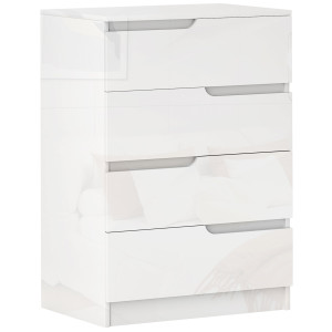 Altro Cassettiera 4 Cassetti Moderna E Minimal In Legno, 60x40x85 Cm, Bianco Lucido