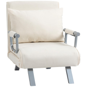 Altro Poltrona Letto 2 In 1 Con Schienale Inclinabile In 5 Posizioni, 65×69×82cm, Beige