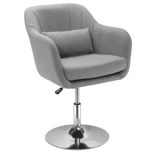 Altro Sedia Girevole A 360° Ad Altezza Regolabile, Con Cuscino, Supporto Lombare E Bracciolo, 60x60x79-91 Cm, Grigio