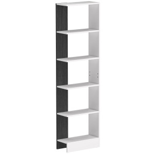 Altro Libreria Moderna Salvaspazio A 5 Ripiani In Legno 45x21x170 Cm, Bianco E Nero