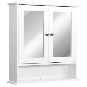 Altro Mobiletto Armadietto A Muro Con Specchio Da Bagno Cucina In Mdf 56 X 13 X 58cm Bianco