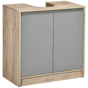 Altro Armadietto Sottolavabo In Mdf Con Ritaglio Per Lavandino Con 2 Ante E 2 Mensole Regolabili, 60 X 30 X 60cm