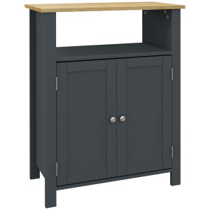 Altro Mobiletto Bagno A 3 Ripiani In Mdf E Truciolato Con Ripiano Interno Regolabile, 60x30x80.5 cm