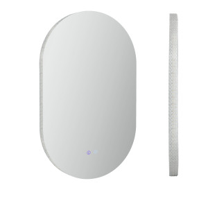 Altro Specchio Bagno Led Antiappannamento Con Luminosità Regolabile, In Vetro E Alluminio, 81x51x4.5 cm