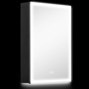 Altro Armadietto Bagno Con Specchiera, Luci Led Regolabili E Funzione AntI-Appannamento, Nero