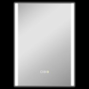 Altro Specchio Da Bagno Con Luce Led A 3 Colori E Funzione Memory, In Vetro Temperato, 70x50x3 Cm, Argento