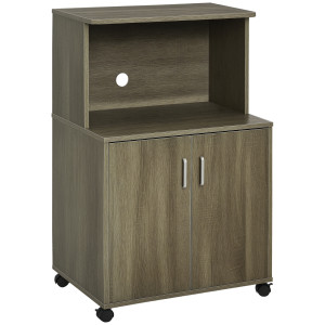 Altro Mobile Cucina Multiuso Con 4 Ruote, Armadietto E Ripiano Per Microonde, 60.4x40.3x97cm Grigio