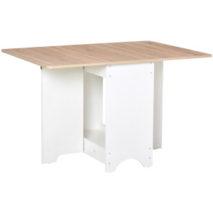 Altro Tavolo Consolle A Ribalta Con Vano Mensola, Tavolino Da Salotto E Cucina, Tavolo A Ribalta, Pieghevole, Salvaspazio, 118x80x72 Cm, Color Legno E