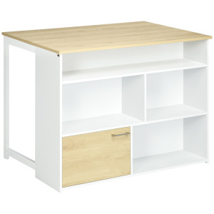 Altro Tavolo Da Bar Moderno In Mdf Per 2 Persone Con 4 Ripiani Aperti E Armadietto, 116x79.5x91 cm