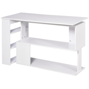 Altro Scrivania Ad Angolo Con 5 Ripiani, 120 X 100 X 74.5cm, Bianca