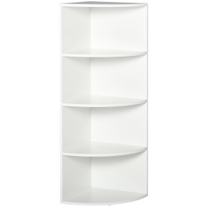 Altro Libreria Ad Angolo 4 Ripiani A Muro E Parete Legno 39.5x39.5x120cm Bianco